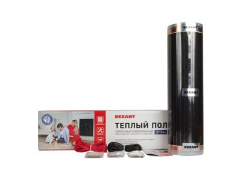 Теплый пол инфракрасный пленочный REXANT Optima 150 5м2 1500Вт (мат 0,5х10м)