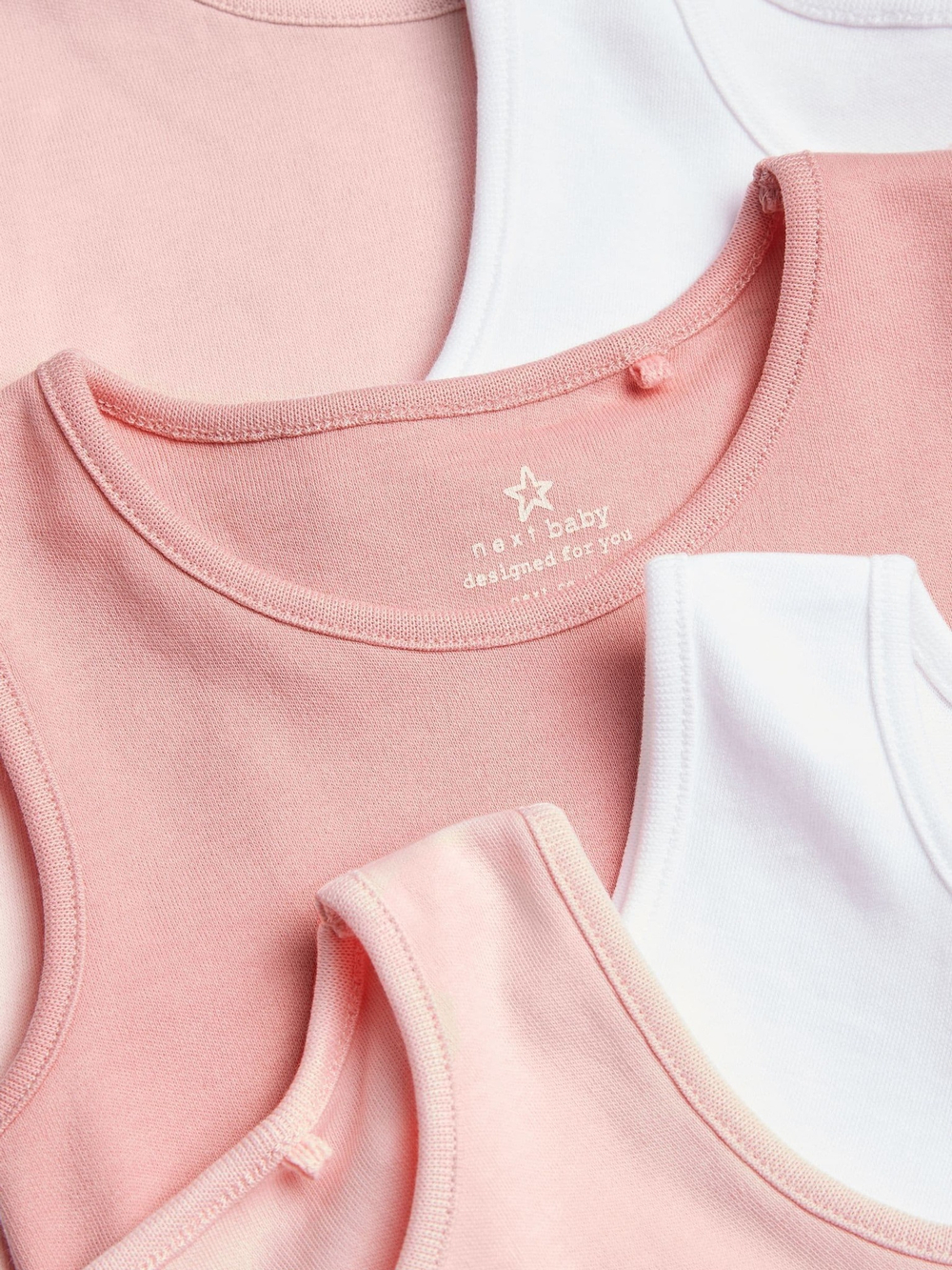 Боди без рукавов для малышей Next 714-208, 5 шт., Белый, Розовый