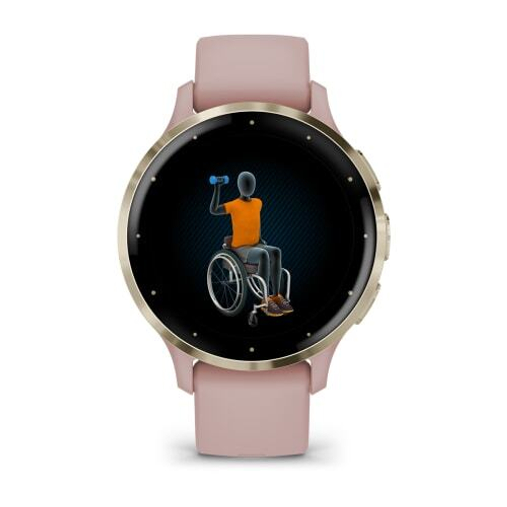 Смарт часы Garmin Venu 3S розовые с золотистым безелем