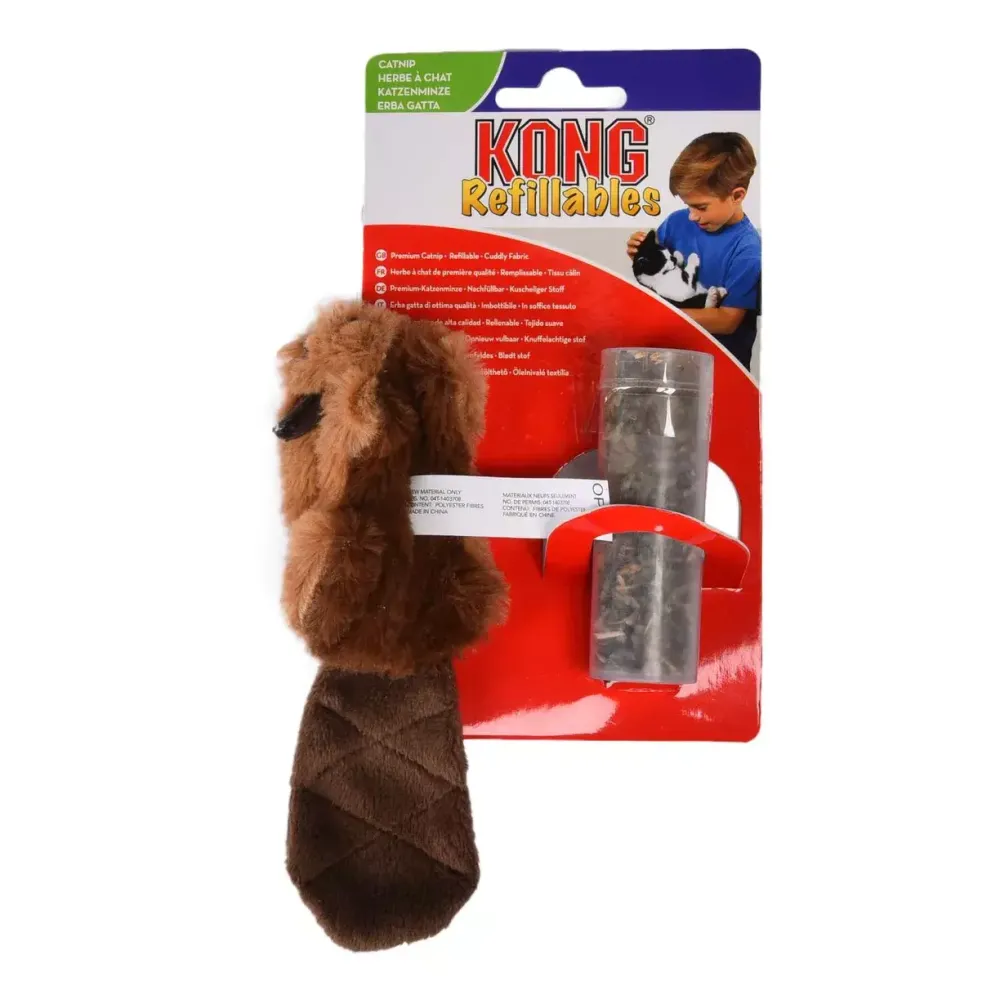 Игрушка KONG для кошек "Бобер", 15 см плюш с тубом кошачьей мяты Игрушка KONG для кошек "Бобер", 15 см плюш с тубом кошачьей мяты