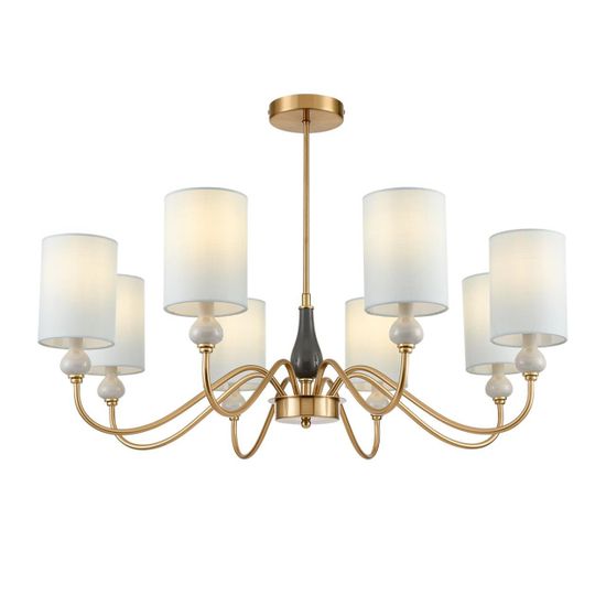 6590/8 CLASSI LN25 57 латунь/мятный зеленый, металл, керамика/текстиль Люстра подвесная E14 8*40W 220V ANRI