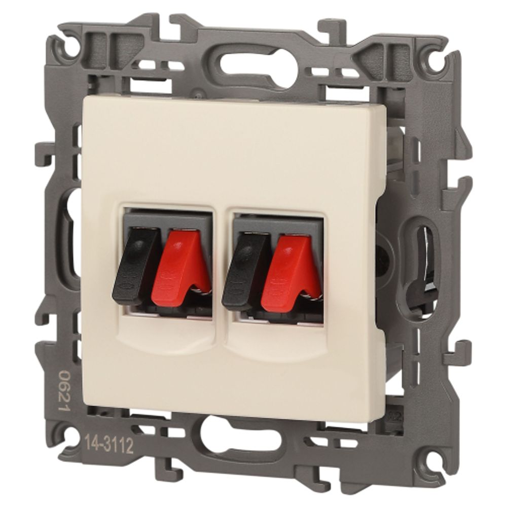 Розетка ЭРА Elegance 14-3112-02 аудио двойная IP20 слоновая кость