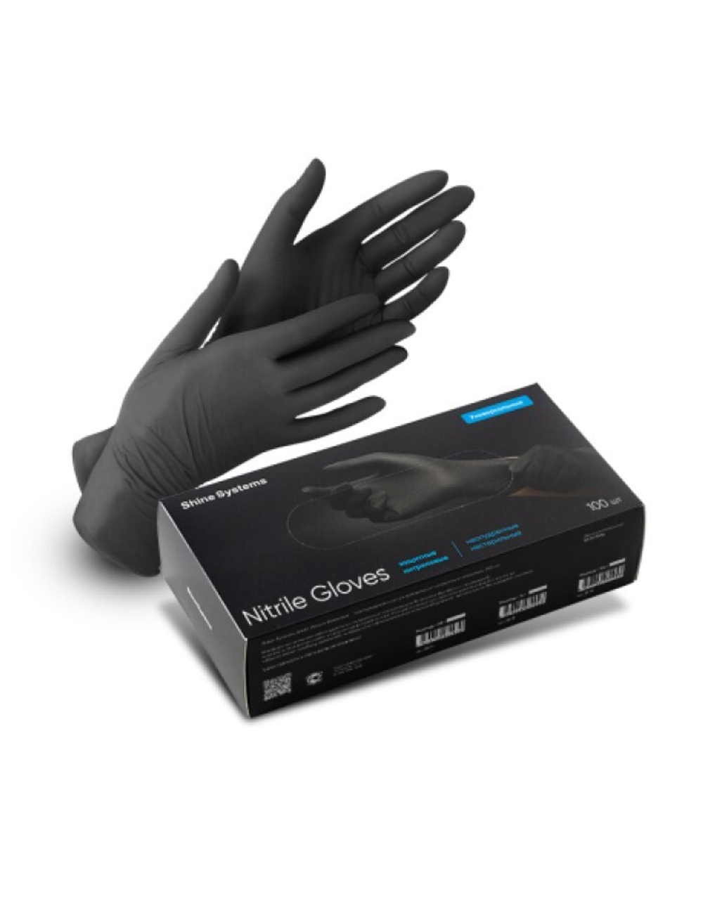 Shine Systems Nitrile Gloves - защитные универсальные нитриловые неопудренные перчатки, размер "M",