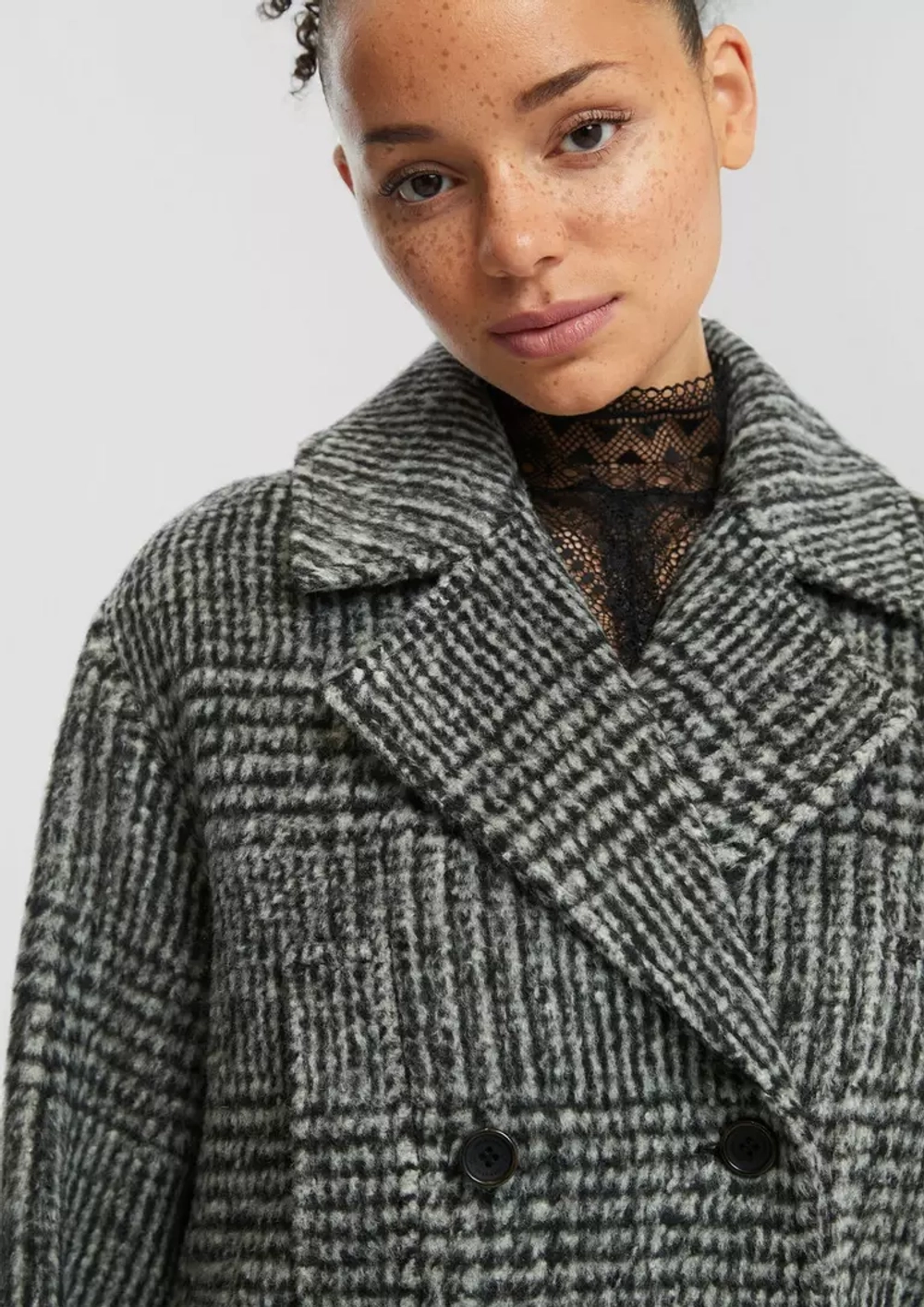 Шерстяное пальто в клетку Q/S s.Oliver