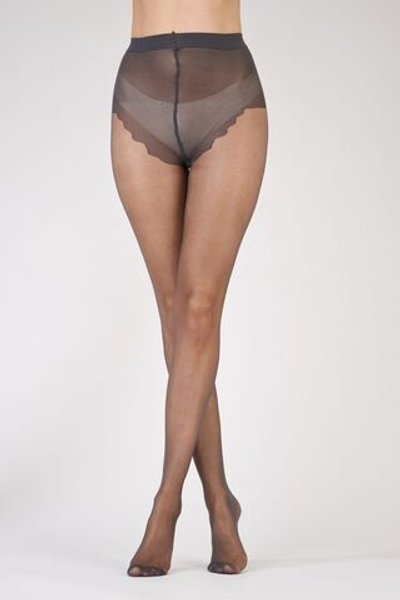 Нейлоновые блестящие колготки (Размер: L) (Цвет: серый)