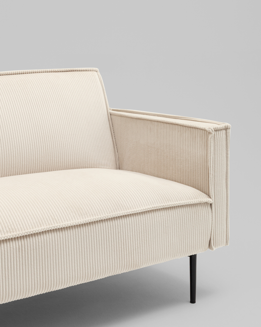 Диван прямой Кассель велюр рельефный молочный