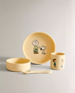 ZARA HOME ДЕТСКИЙ НАБОР ПОСУДЫ PEANUTS™ (4 ПРЕДМЕТА), ЖЕЛТЫЙ