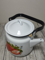 Чайник 3,5л с рисунком Клубника садовая белый 1с26с