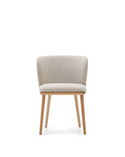 Ciselia Стул из бежевой синели и натурального массива ясеня Испания La Forma