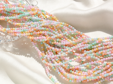 Нить бусин из перламутра микс, 3мм гладкие