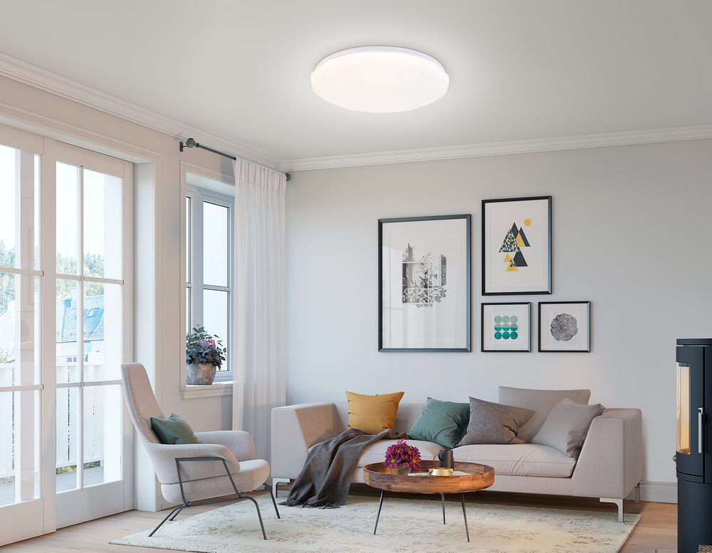 FZ417 WH белый IP20 46W 3000K-6500K+RGB D380*60 (ПДУ ИК)