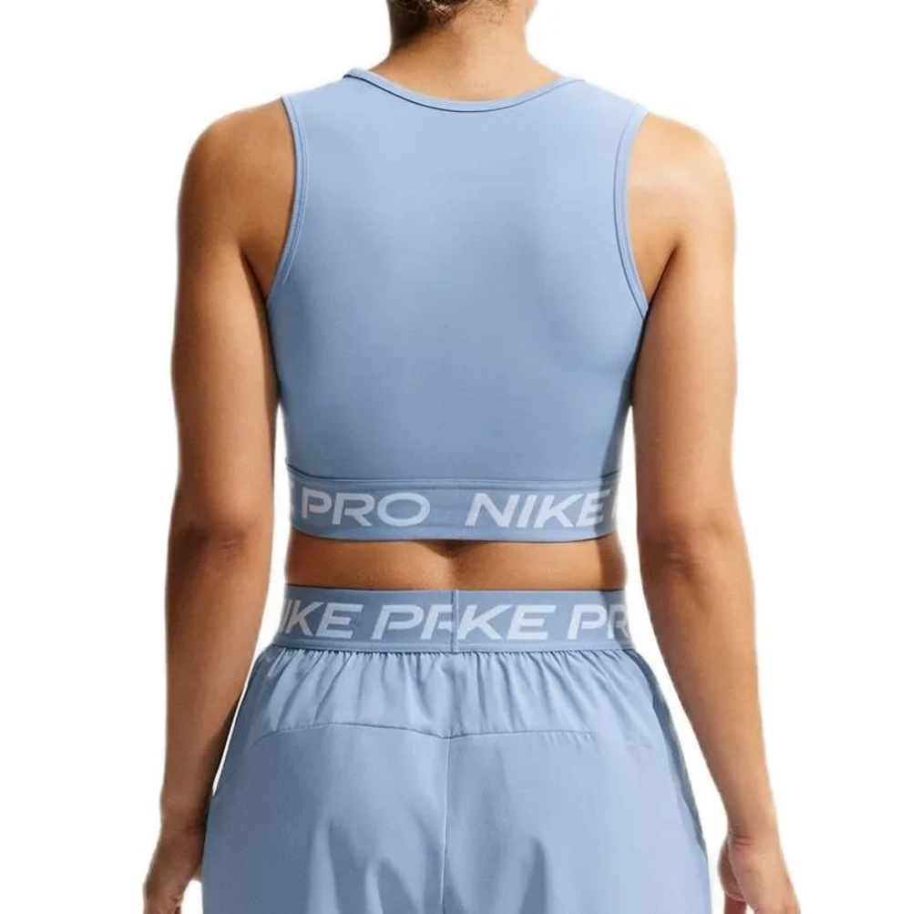 Топ теннисный Nike Pro Dri-Fit Cropped - work blue/white