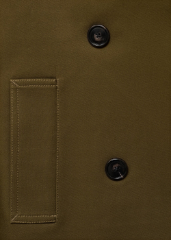 Короткий тренч оверсайз с двубортной застежкой на пуговицы