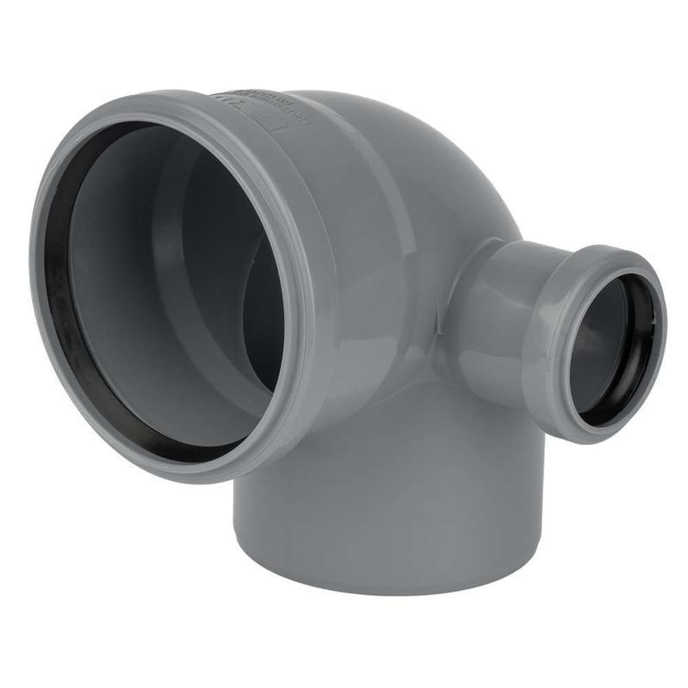 Колено канализационное с отводом правым RTP 110х50 мм 87,5°