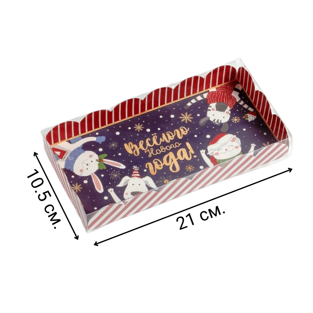 Коробочка для печенья, «Зверята», 10.5 × 21 × 3 см