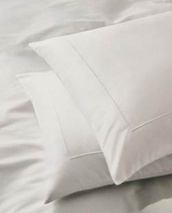 ZARA HOME НАВОЛОЧКА ИЗ ХЛОПКА ПЕРКАЛЬ С ВОЛНИСТОЙ КРОМКОЙ (800 НИТЕЙ), БЕЛЫЙ