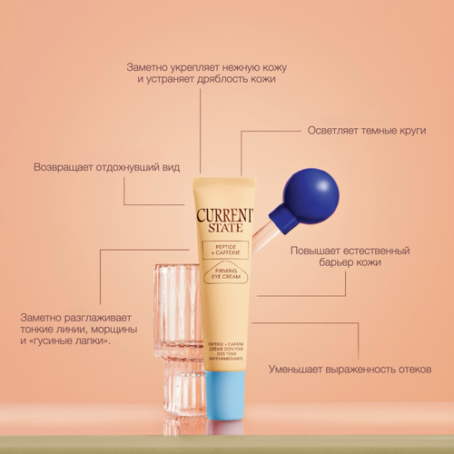 CURRENT STATE Peptide + Caffeine Firming Eye Cream, Крем для области вокруг глаз с кофеином, 15 мл