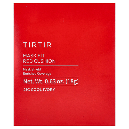 TIRTIR, Mask Fit Red Cushion, кушон, тон 21C, холодный слоновая кость, 18 г (0,63 унции)