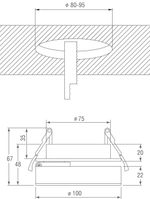 Встраиваемый поворотный светодиодный светильник, 12Вт
