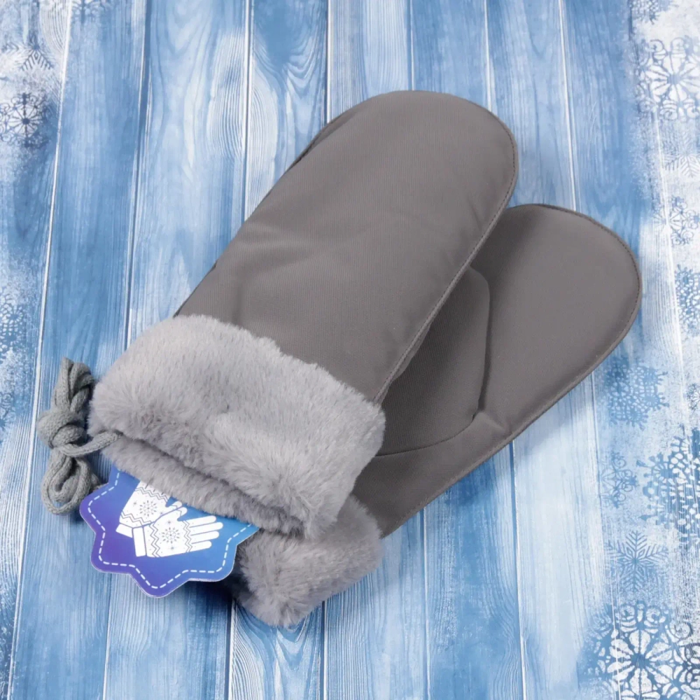 Варежки женские с утеплителем «HOLODOS», цвет серый агат, воднонепроницаемые, (пакет с подвесом)