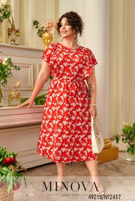 Платье 2457-красный Minova Фото 2