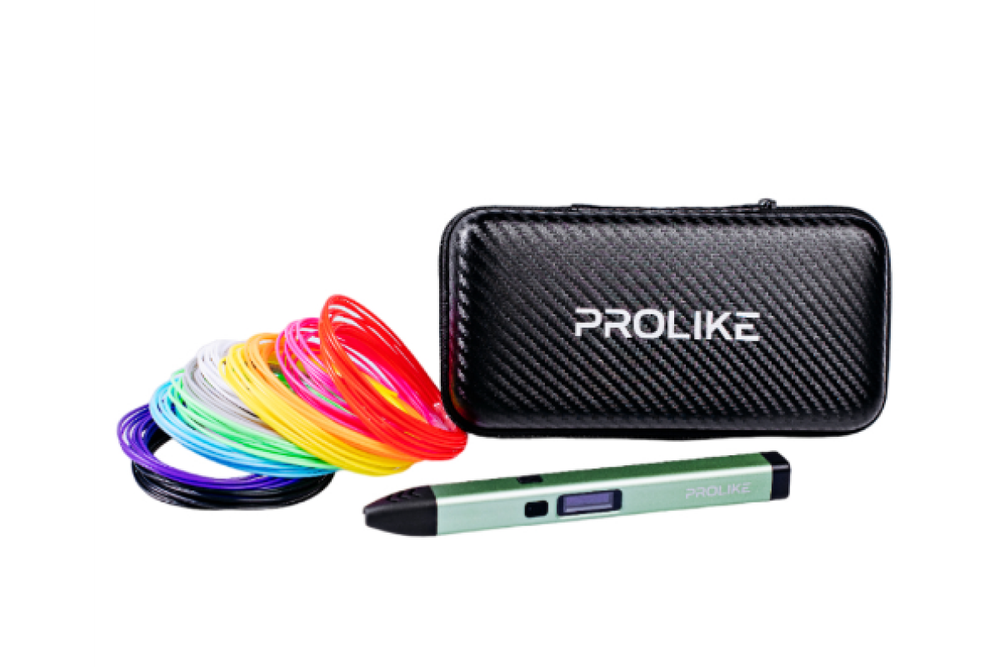 3D ручка Prolike с дисплеем, большой набор пластика, цвет зеленый