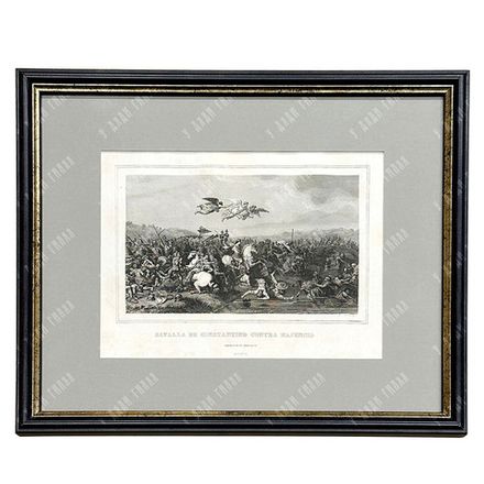 АНТОНИО РОКА. Битва Константина против Максенция. Гравюра. Испания, Мадрид. 1854–1859 г.