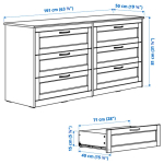 Комбинация мебели для спальни - IKEA SONGESAND, 200x140см, белый, СОНГЕСАНД ИКЕА
