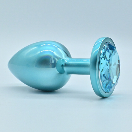 Анальный плаг цвета тиффани - 7,1 см
