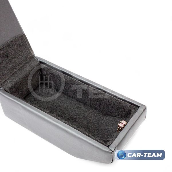 Подлокотник с боксом Hyundai Accent, Getz из экокожи с узором - красный ромбик, "Аламар"