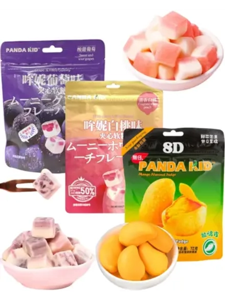Жевательные конфеты Виноград, Персик, Манго 3 шт