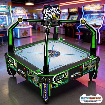 Аэрохоккей коммерческий четырёхместный «Схватка», 203×203×225 см