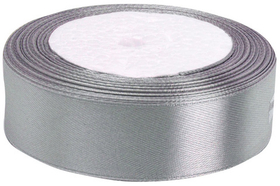 Лента атласная 25 мм. серебристая.