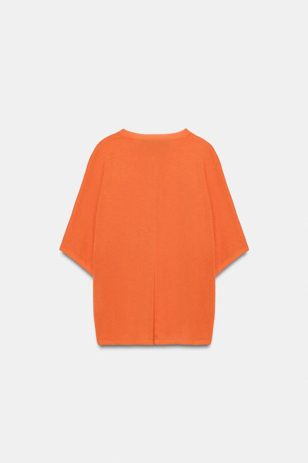 ZARA КАРДИГАН С КОРОТКИМИ РУКАВАМИ, НЕОНОВО-ОРАНЖЕВЫЙ