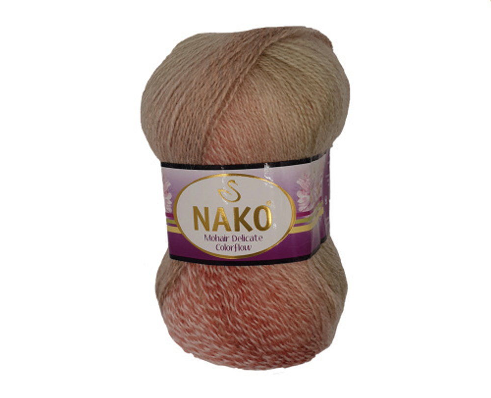 Пряжа Mohair Delicate Color Flow, 100г, 500м, 85%акрил, 10%шерсть, 5%мохер (цена за 1шт)