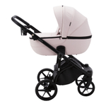 Детская универсальная коляска Adamex BIBIONE Deluxe SD-4 (3в1) Светло-розовая эко-кожа