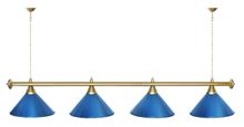Лампа STARTBILLIARDS 4 пл. (плафоны зеленые,штанга золотая,фурнитура золото)