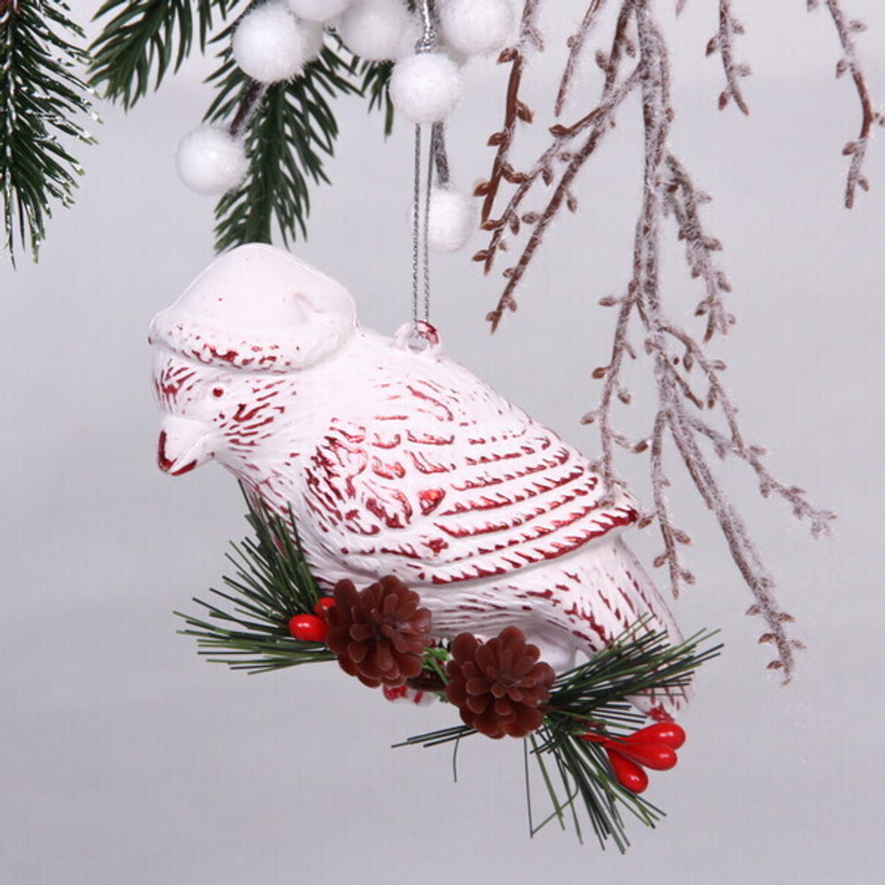 Ёлочная игрушка «Волшебная птица» 7*5*12 см , красный