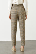 3944 Брюки женские (пепельно-бежевый клетка 2)