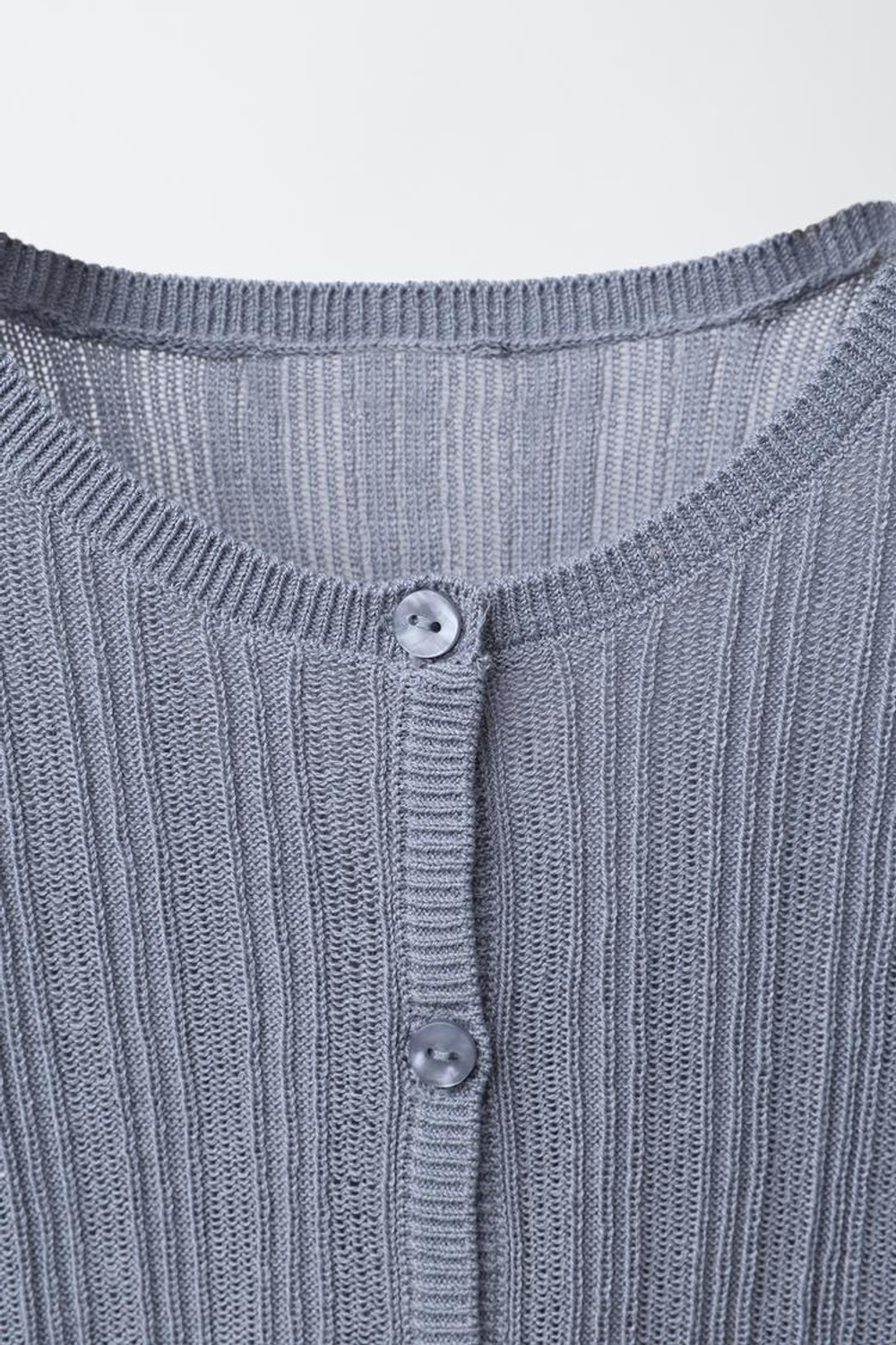 ZARA КАРДИГАН В РУБЧИК , СЕРО-СИНИЙ