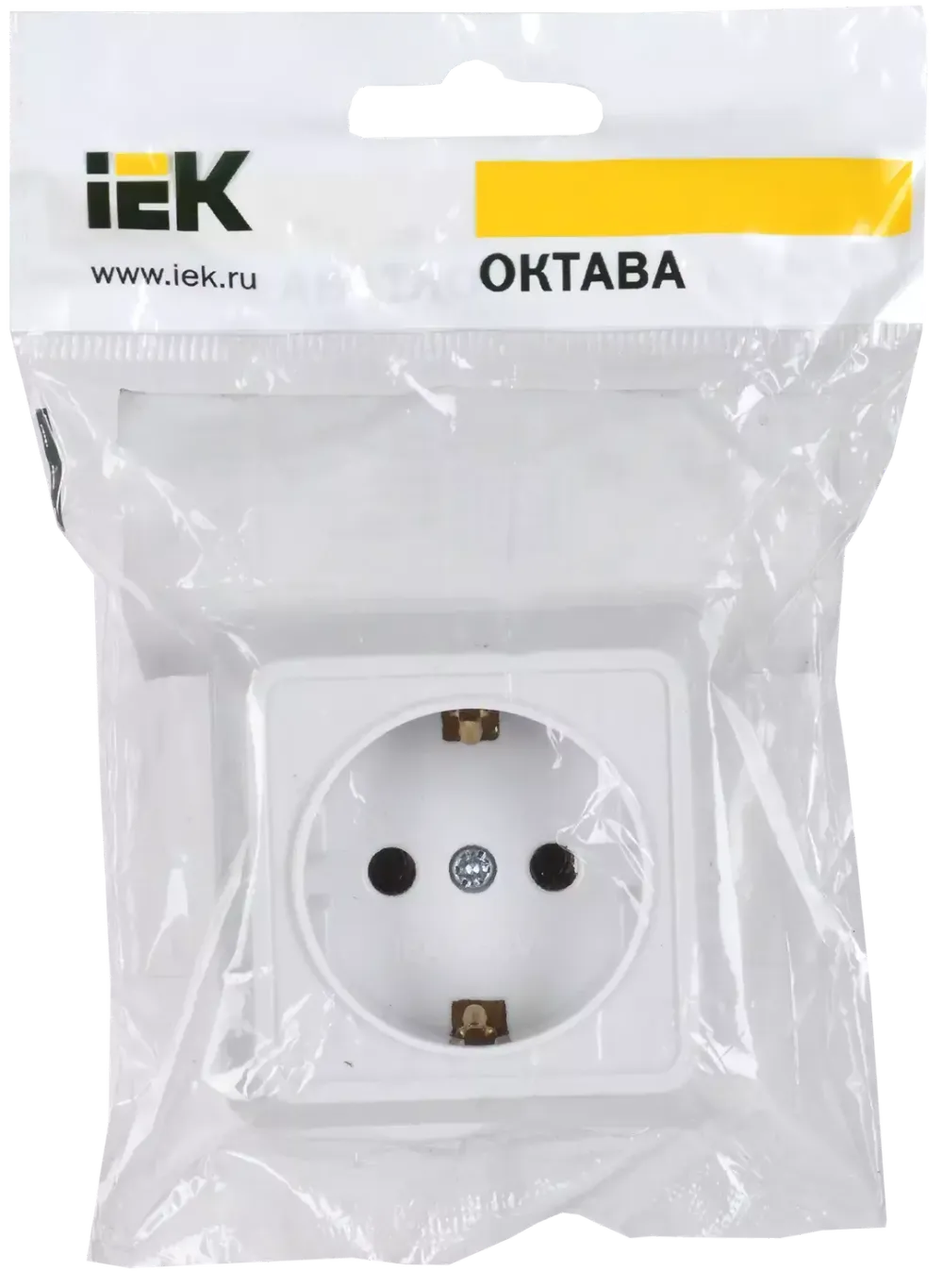IEK Октава Белый Розетка 1-местная с зазем. контактами открытая установка 16А РС20-3-ОБ ERO11-K01-16-DC