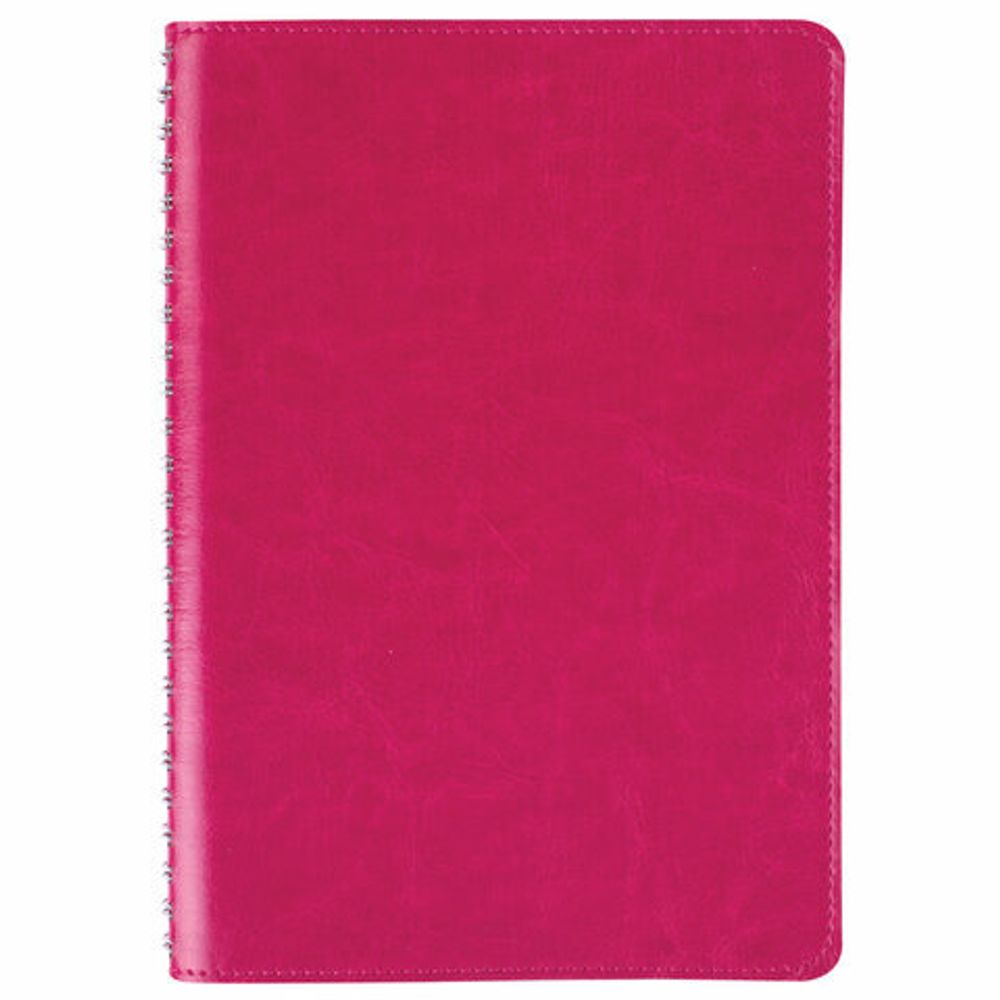 Тетрадь А5 (148x218 мм), BRAUBERG "Office PRO", гибкая, под кожу, гребень, 80 л., красная, 111042