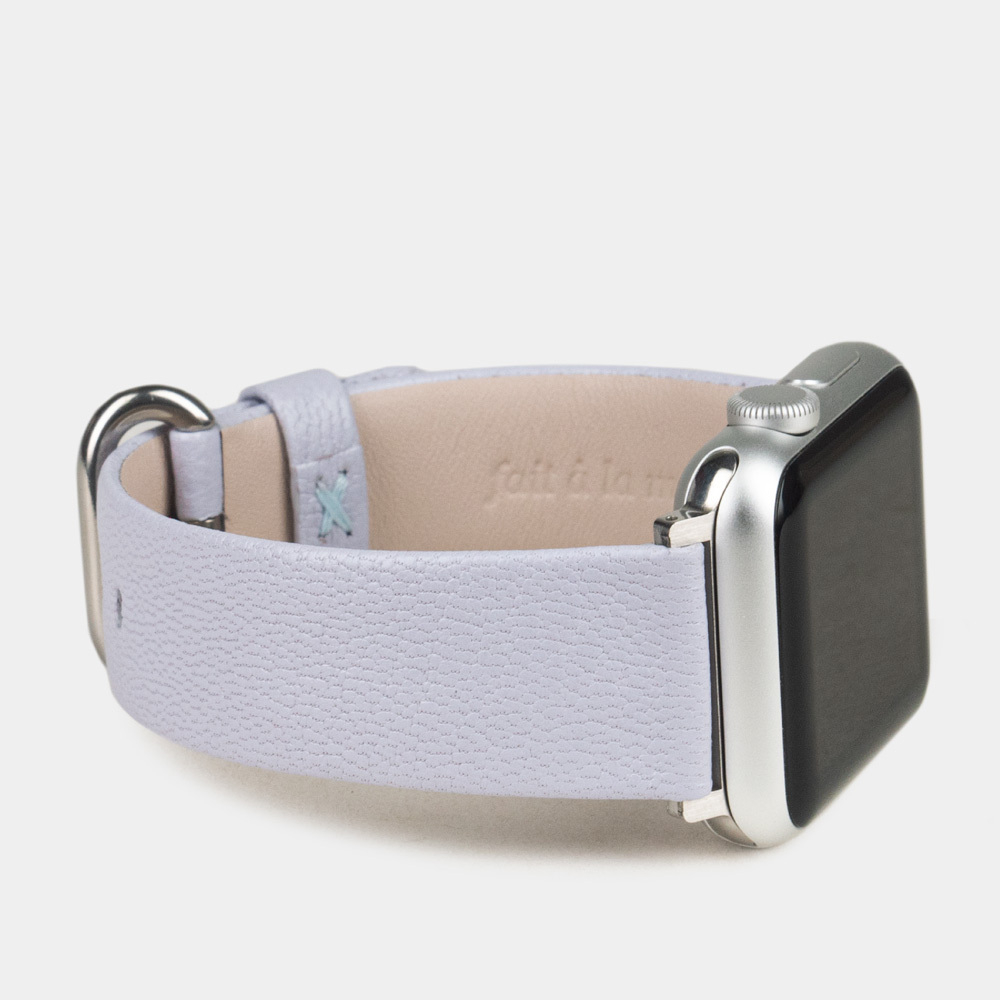 Ремешок для Apple Watch 44/45/46 mm из кожи козы, сиреневого цвета