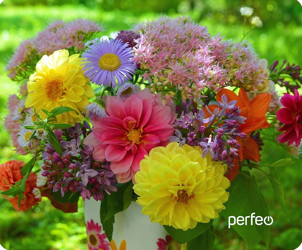 Perfeo Коврик для компьютерной мыши "Цветы", Рис.6 (240*200*2 мм), ткань+резиновое основание