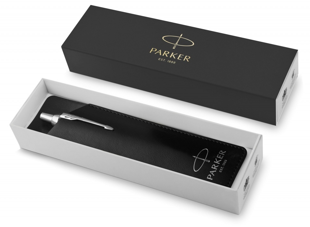 Чехол Parker из натуральной кожи, цвет матово-черный с серебряным тиснением