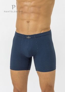 Трусы мужские боксеры удлинённые Pantelemone PMHL-1179, соты синие