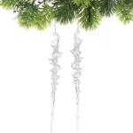 Подвеска «Кристальная сосулька» 26 см (набор 2 шт), Белый