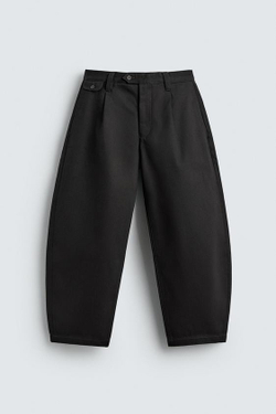 ZARA ДЖИНСЫ BALLOON FIT С ЗАЩИПАМИ, ШОКОЛАДНЫЙ