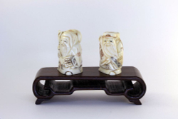 Сет нэцкэ Дзюродзин и Фукурокудзю на подставке