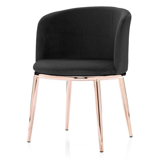 Стул Cooper черный велюр с золотыми ножками Cooper черный велюр с золотыми ножками